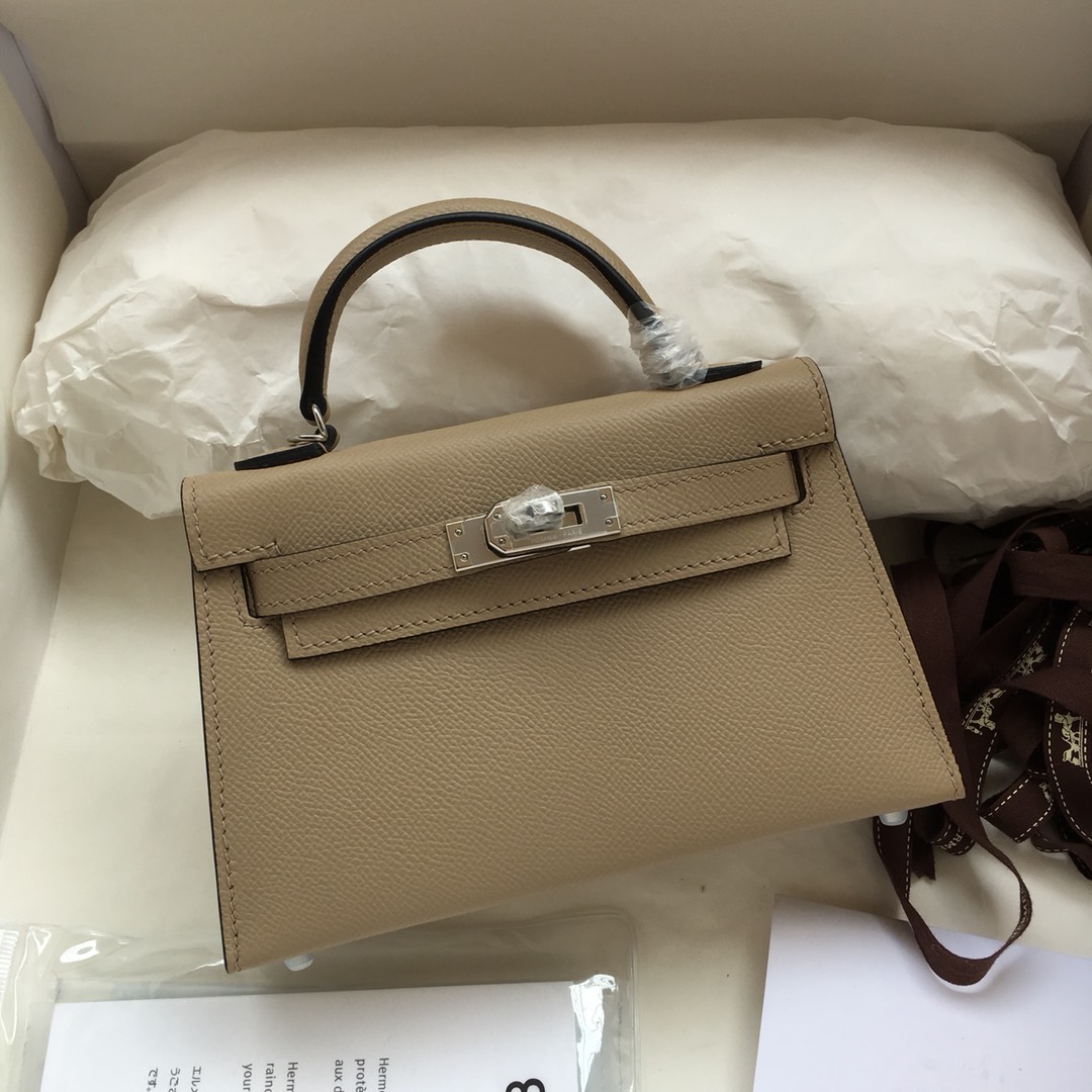 Hermes Kelly Mini II Bag 19CM In Trench Epsom Leather